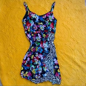 Nanette leprore designer dress, floral cheetah print, never worn, size 8.